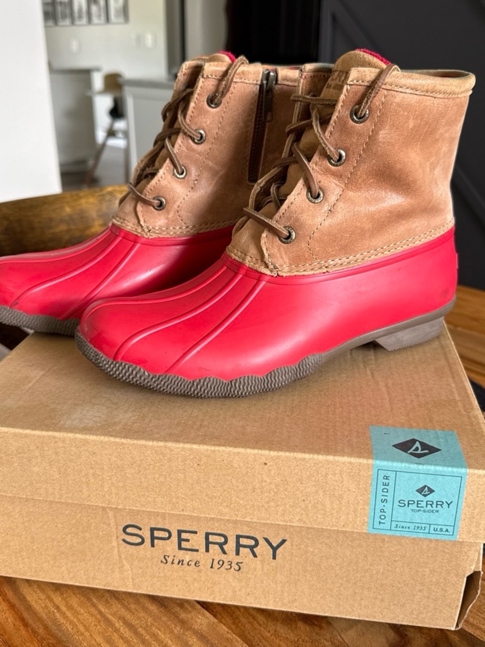 Sperry Saltwater Red and Tan